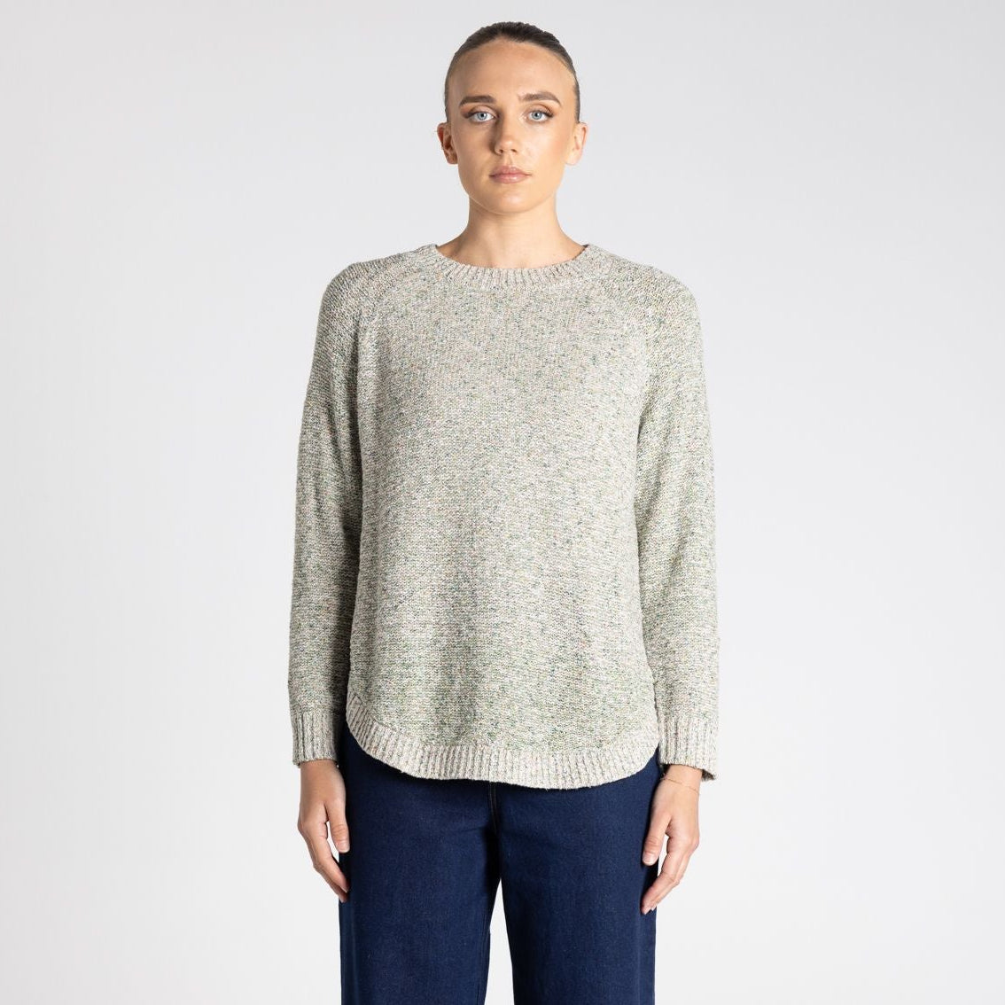 Moss Stitch Crew by Two-Ts - Pistachio Mix
