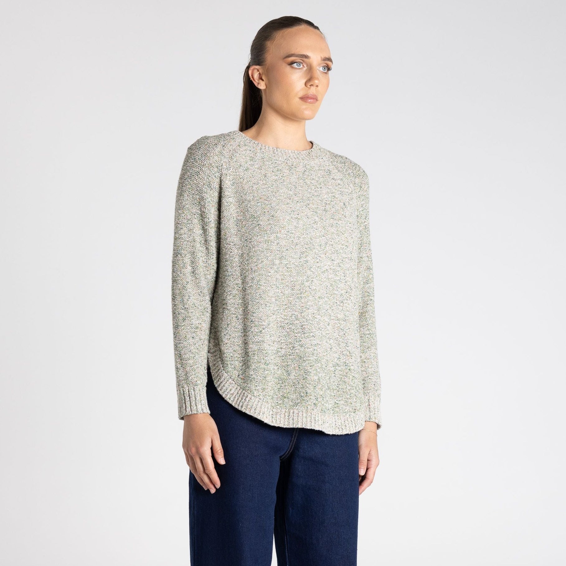 Moss Stitch Crew by Two-Ts - Pistachio Mix