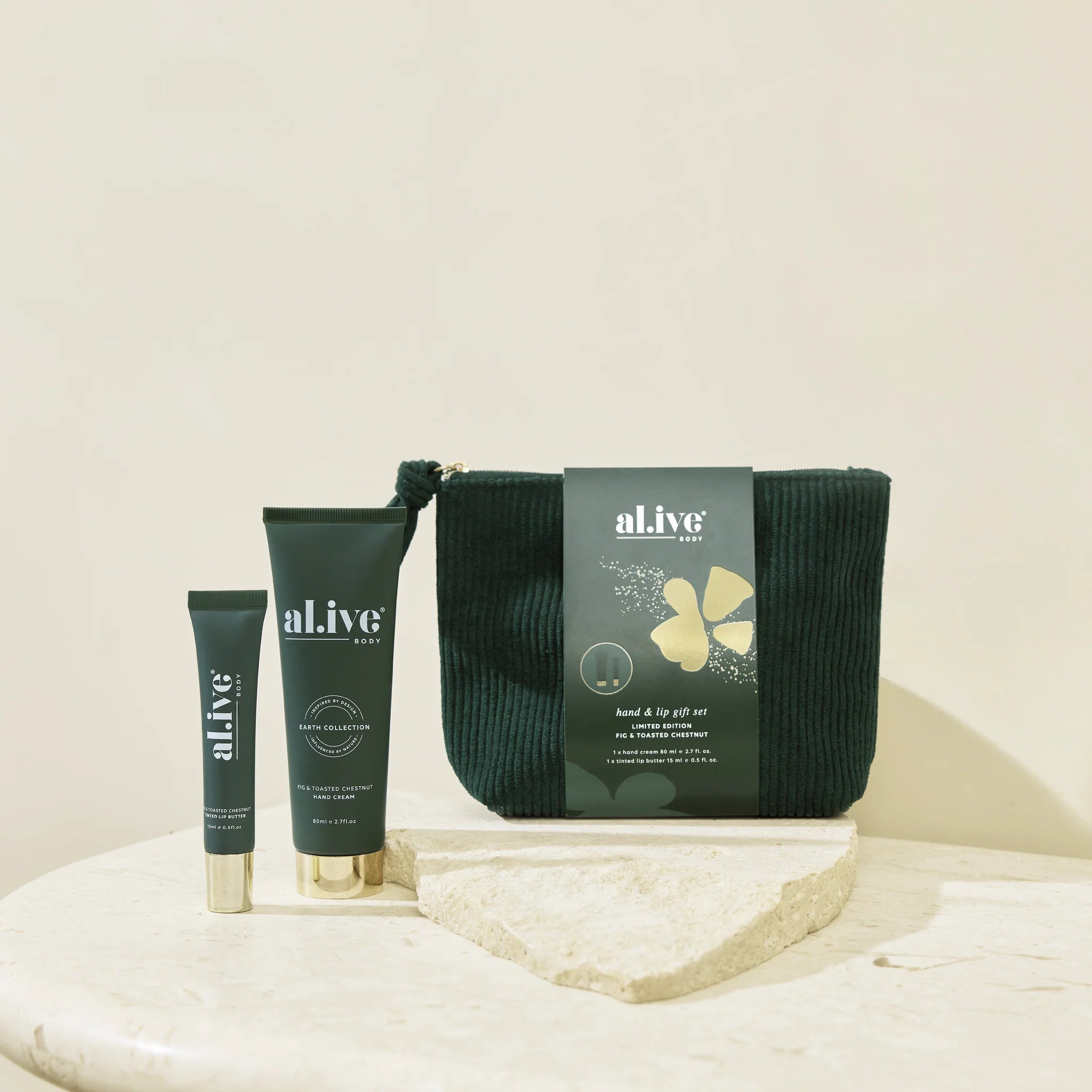 Hand and Lip gift set by Al.ive - Fig and Toasted Chestnut
