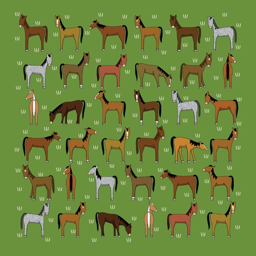 "Horses" cotton hanky by Red Tractor Designs