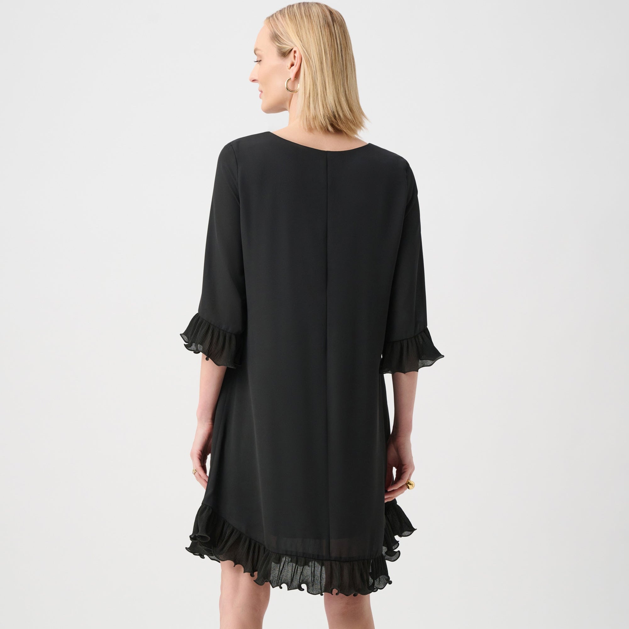 Georgette Ruffled-Trim Trapeze Dress by Joseph Ribkoff