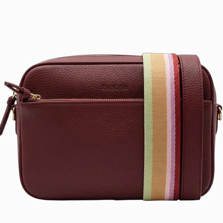 Leah Cross Body Bag Burgundy by Zjoosh