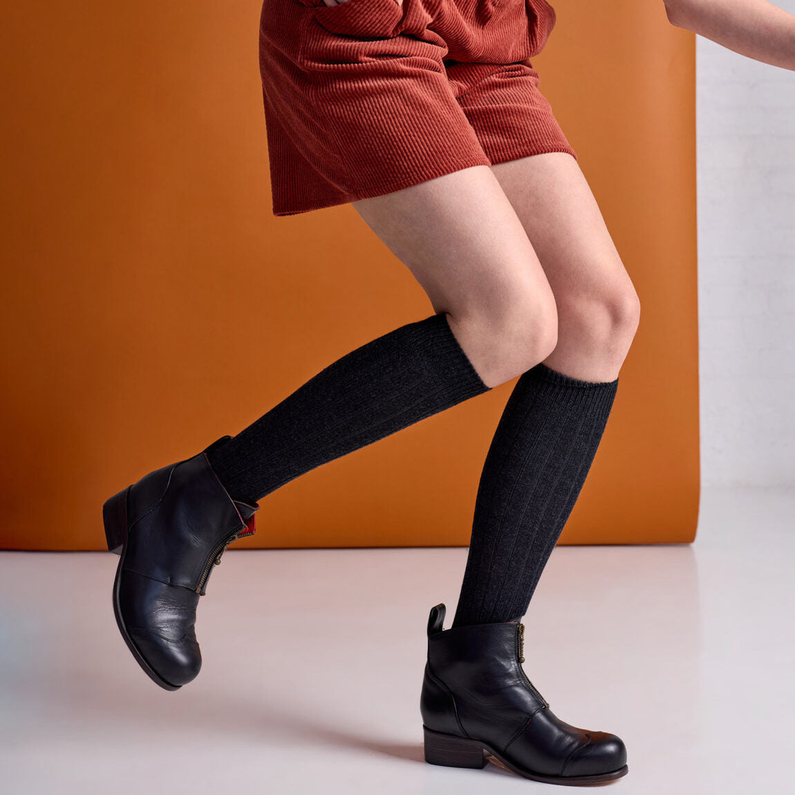Long Rib Merino Wool Socks – Charcoal by Tightology