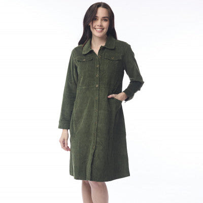 Cord solid dress waist seam by Orientique
