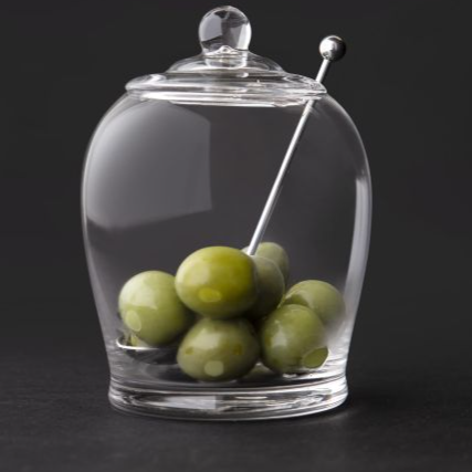 Olive jar with SS Spoon by Davis and Waddell