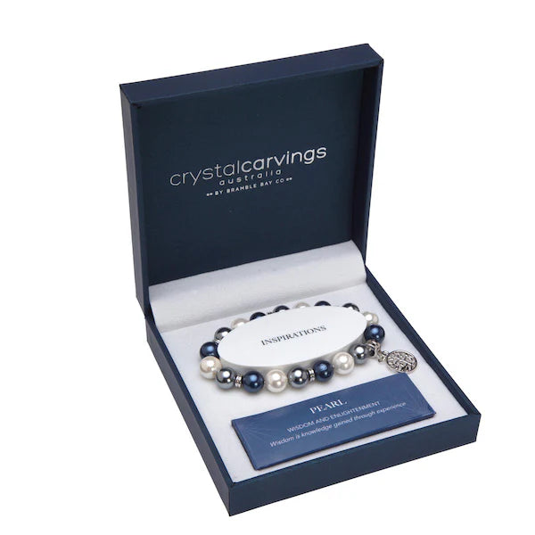 Grey-White-Blue Pearlised Tree of Life by Bramble Bay