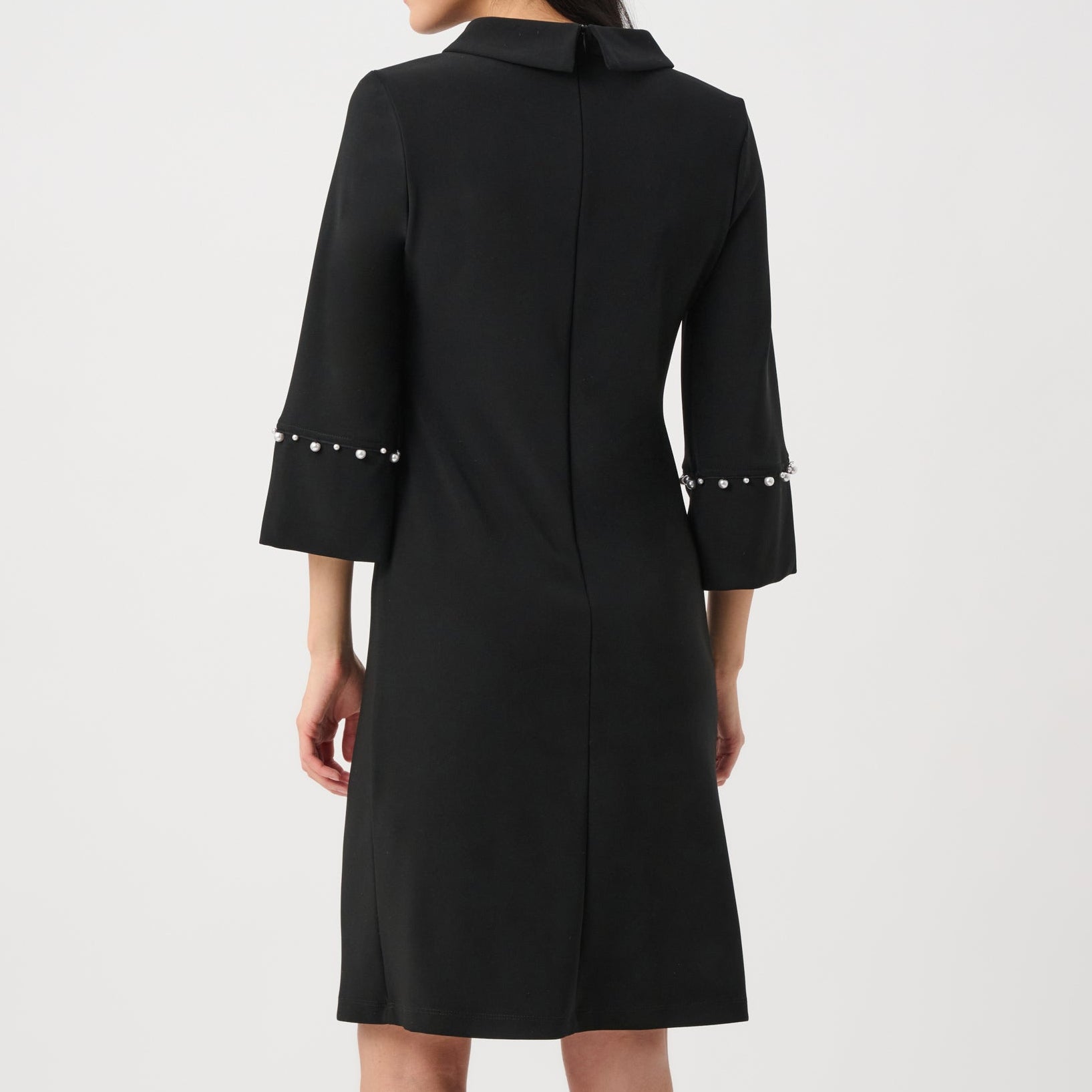 Silky Knit A-Line Dress With Pearl Detail by Joseph Ribkoff