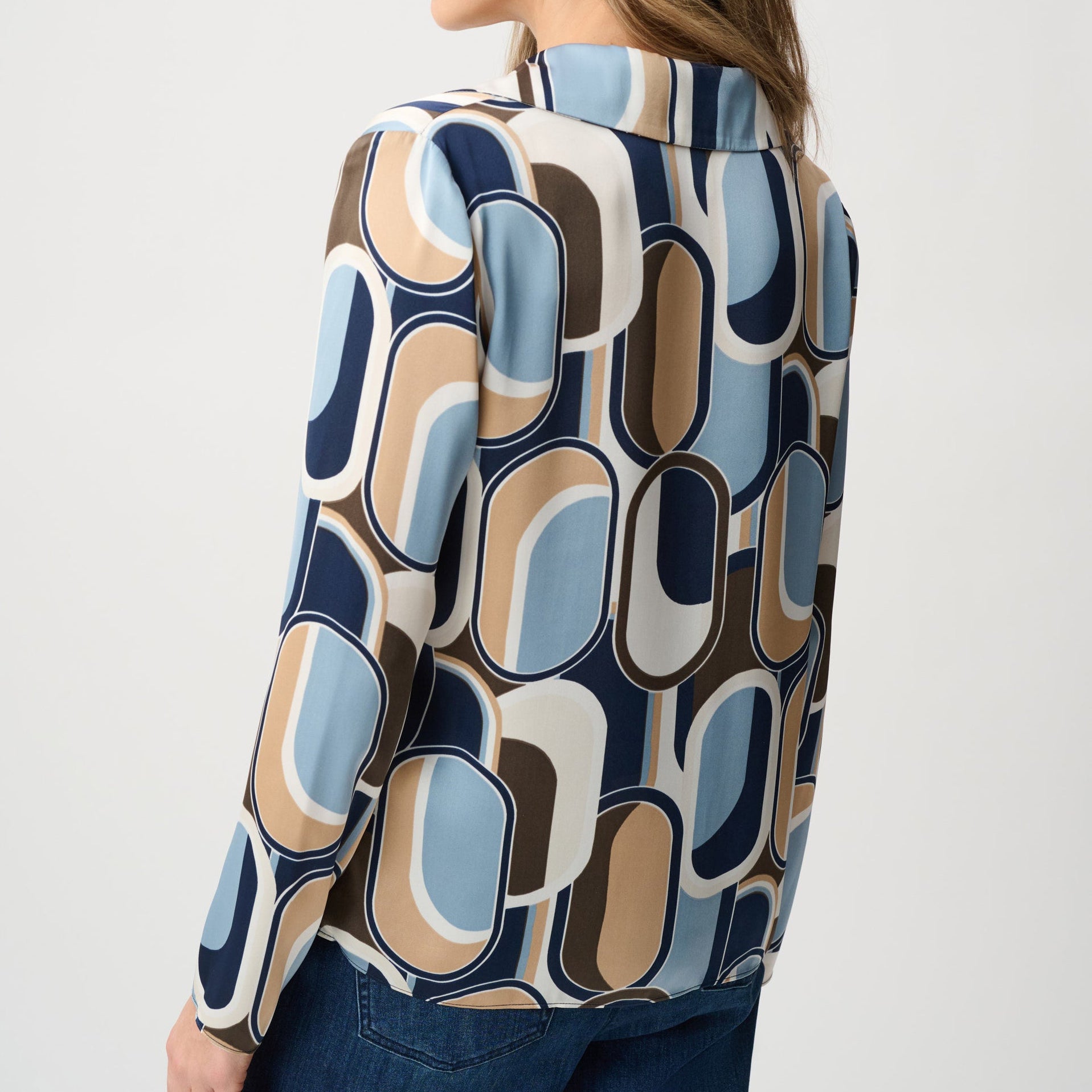 Recycled Satin Geometric Top by Joseph Ribkoff