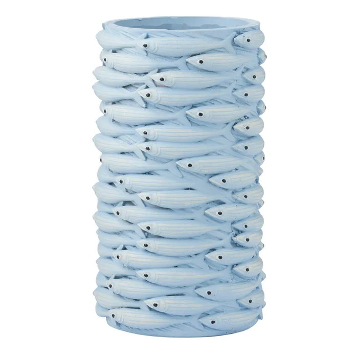 Sam Sardine Resin Vase 14x25cm Blue by Coast to Coast