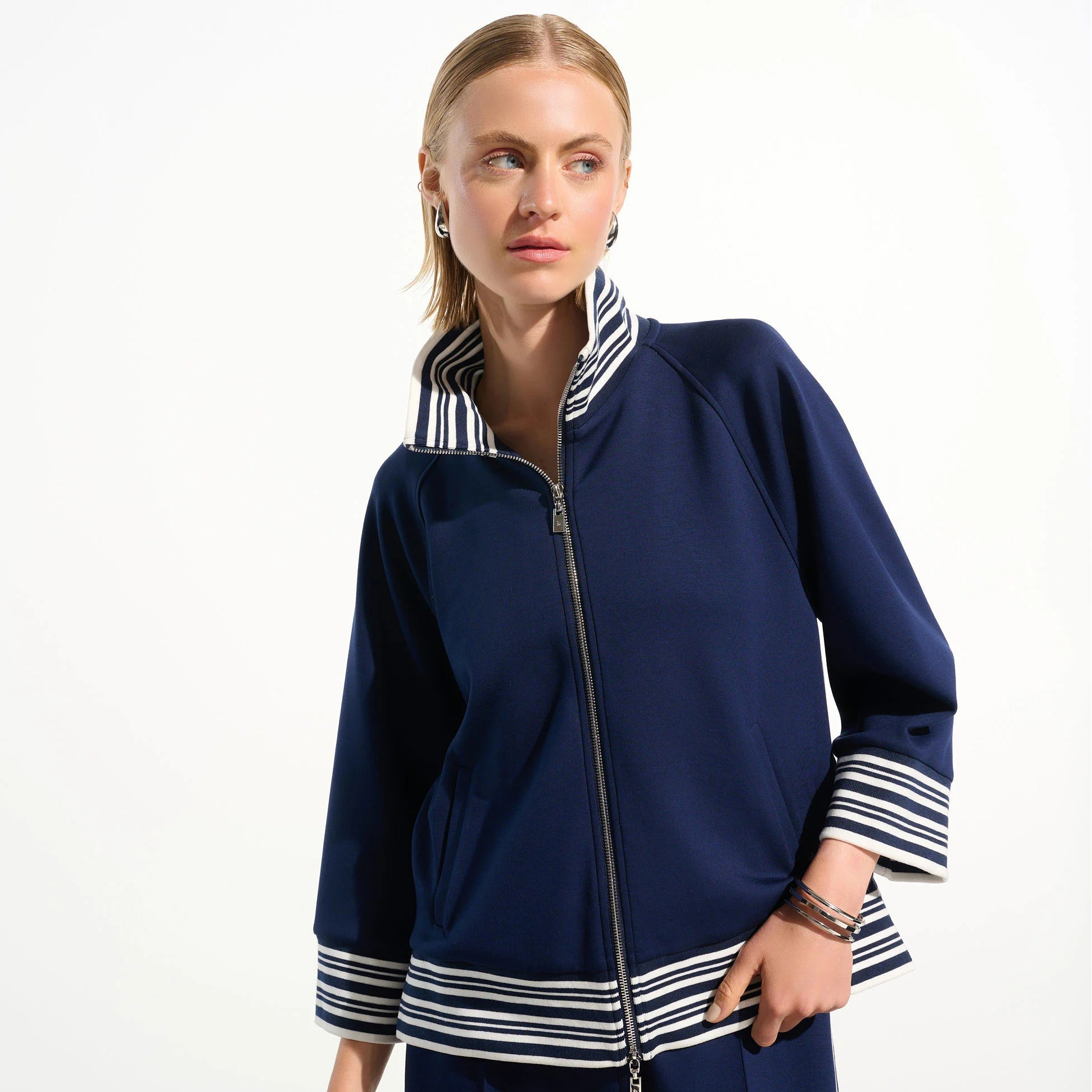 Scuba Jersey Jacket With Funnel Collar