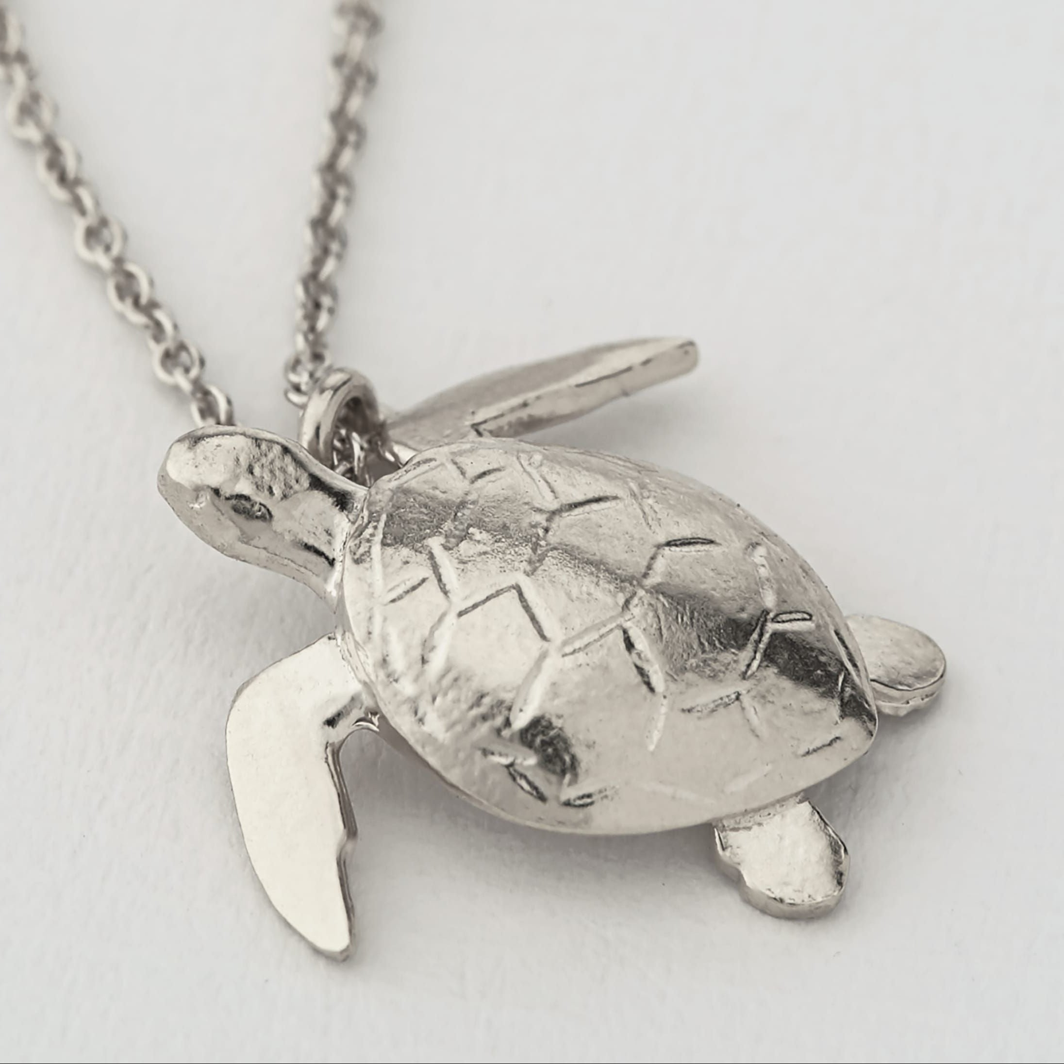 Sea Turtle Necklace by Alex Monroe - Silver