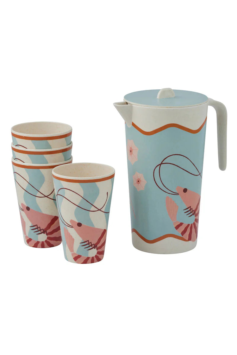Shack 5 piece bamboo fibre drink set