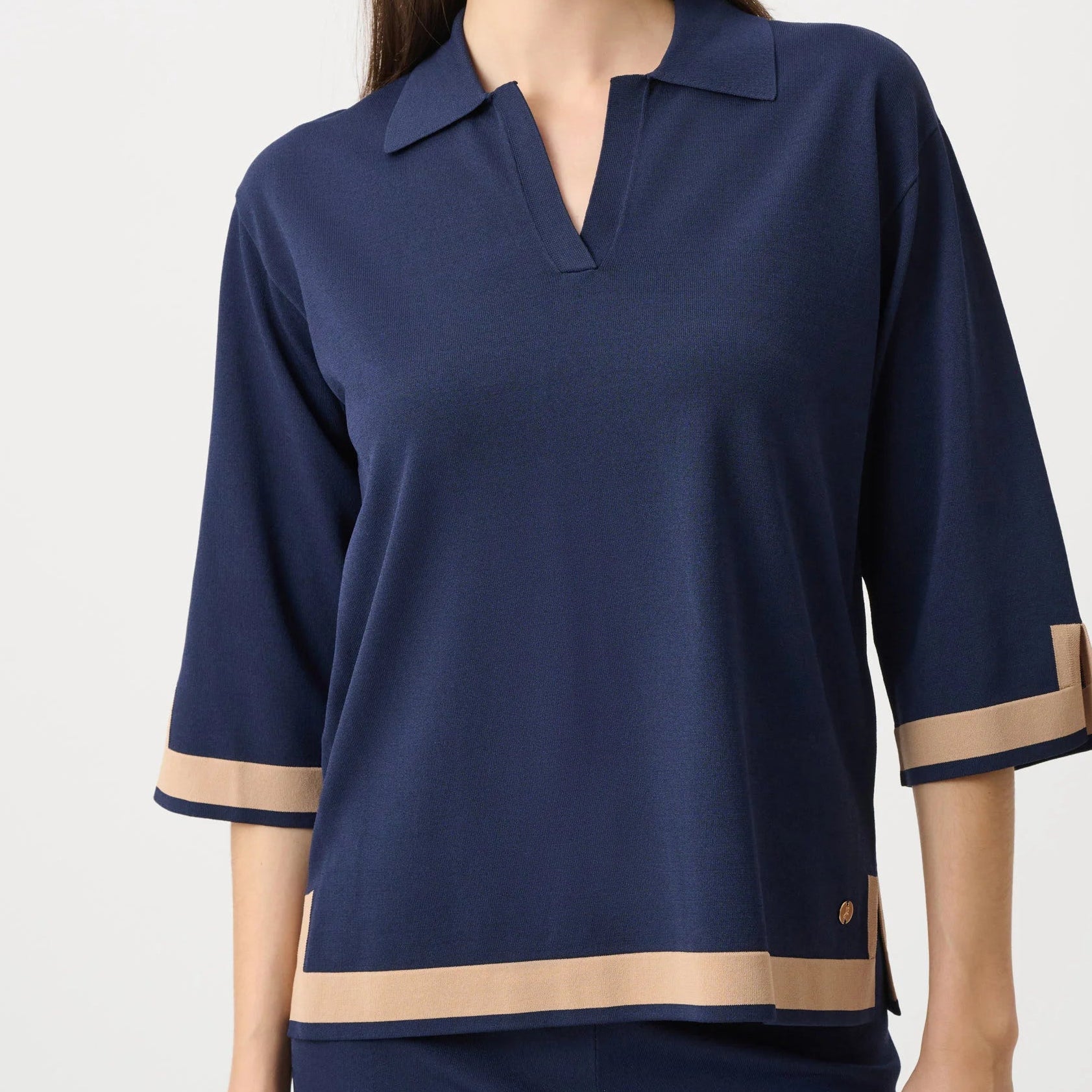 Sweater Knit Colour Block Top by Joseph Ribkoff
