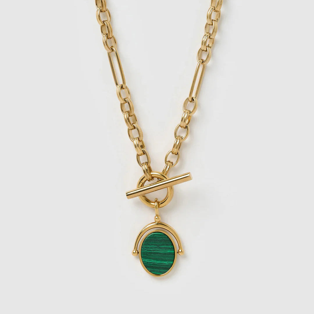 Delilah Spinner Necklace - Malachite by Arms of Eve