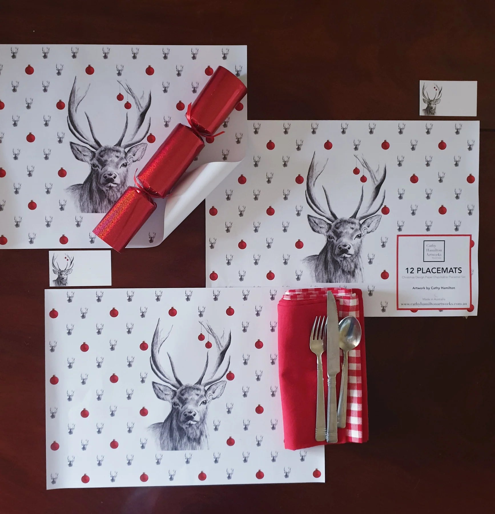 Christmas Placemats by Cathy Hamilton - Stag