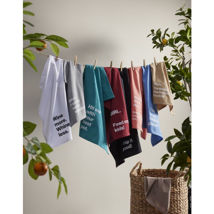 Slogan Tea Towel by Davis & Waddell - Assorted