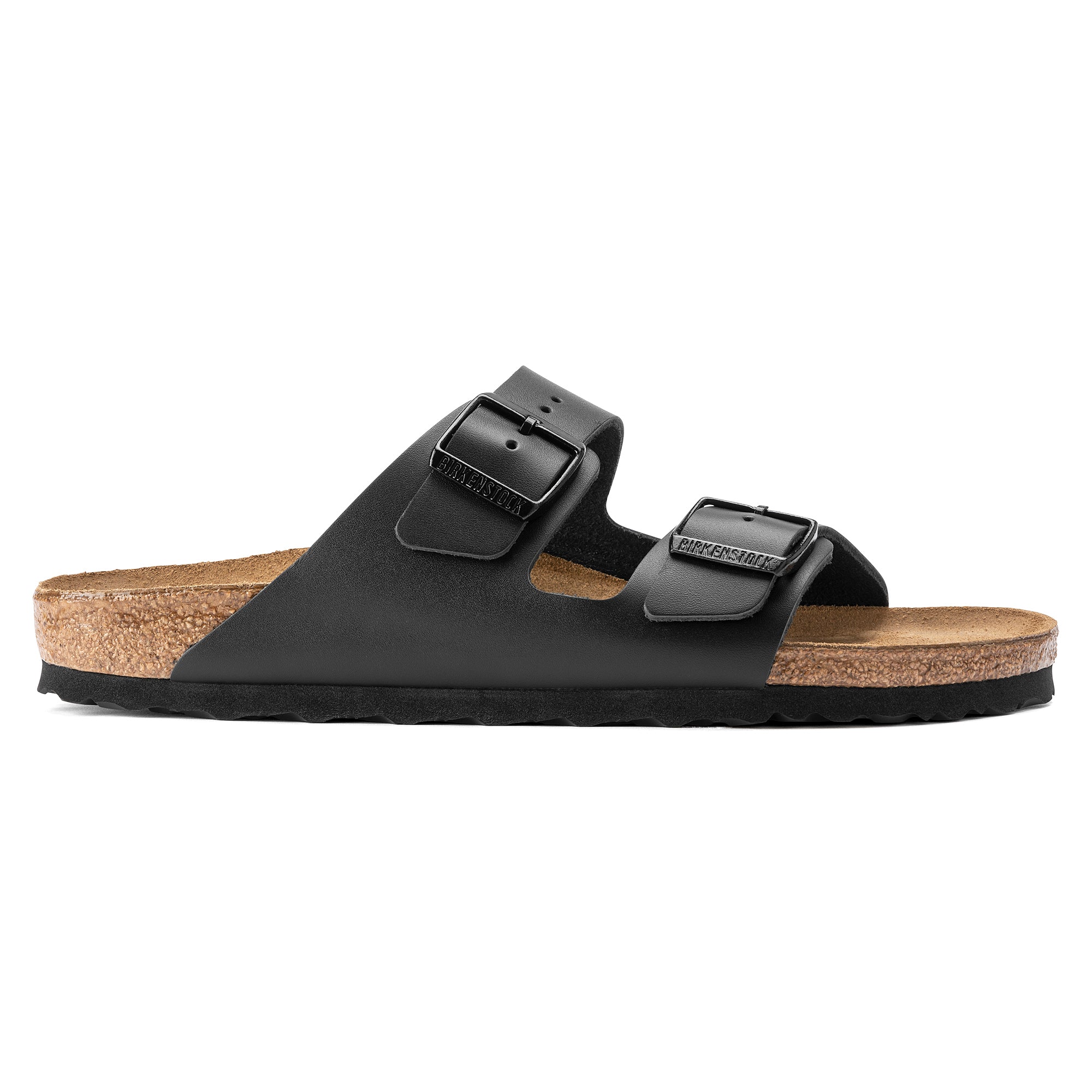 Arizona Black Smooth Leather Regular by Birkenstock