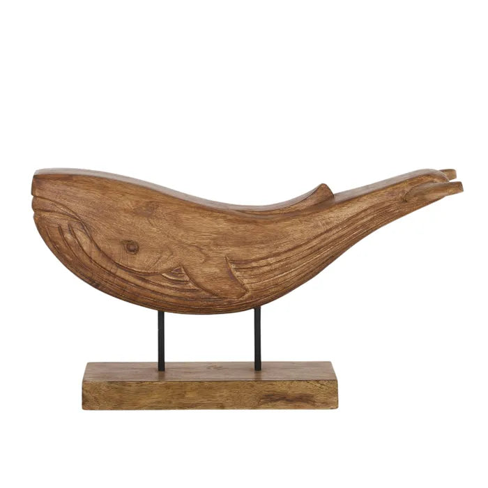 Winston Wood Whale Sculpture 51x18x29cm by Coast to Coast